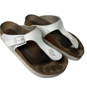 Birkenstock Papillio Gizeh Platform White Sandals Size 40 9 9.5 Women’s Thong